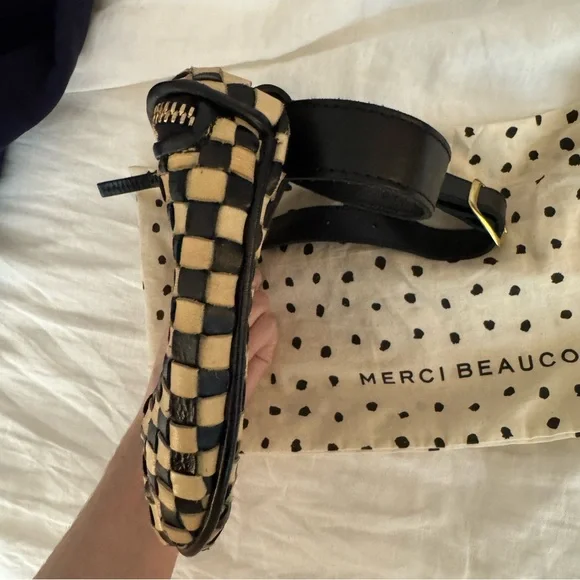 CLARE V black and cream woven checker fanny pack - Picture 3 of 9